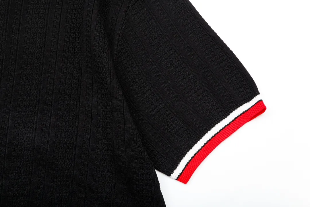 Thom Browne ➡️ POLO ， Retro Same Style Polo Versatile : Black Size：M-3XL